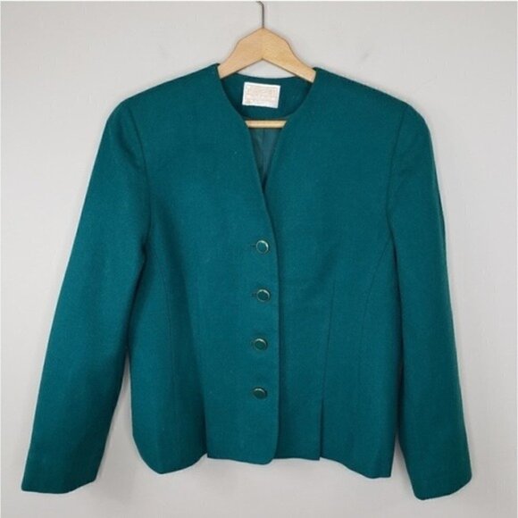 Pendleton Jackets & Blazers - Vintage Pendleton | 4 Button Green Jacket Size 10